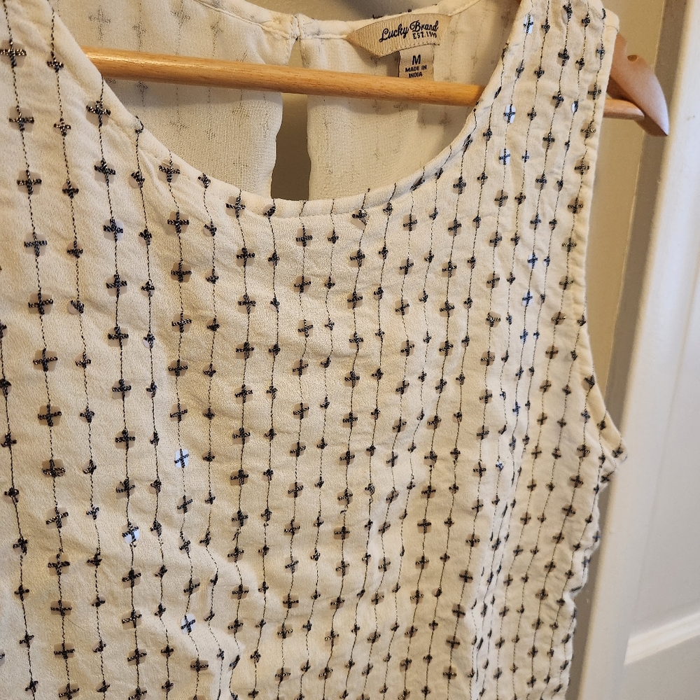 White Sequin Tank